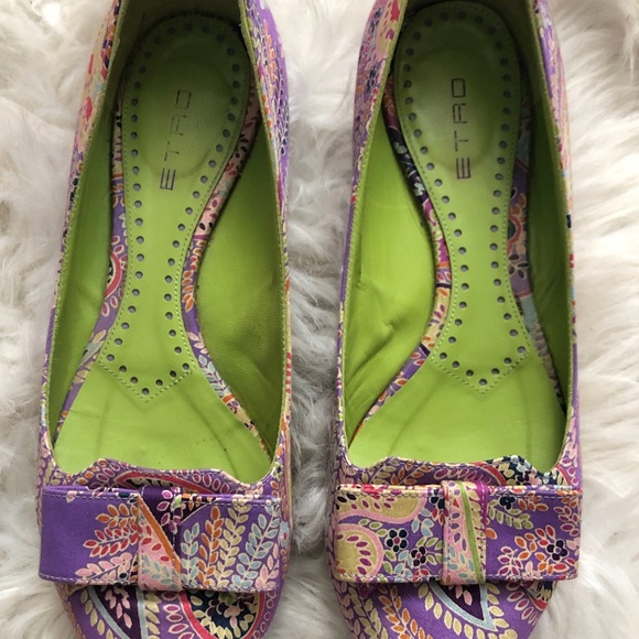 Etro Tessuto Stampato lilac paisley flats - Picture 7 of 8